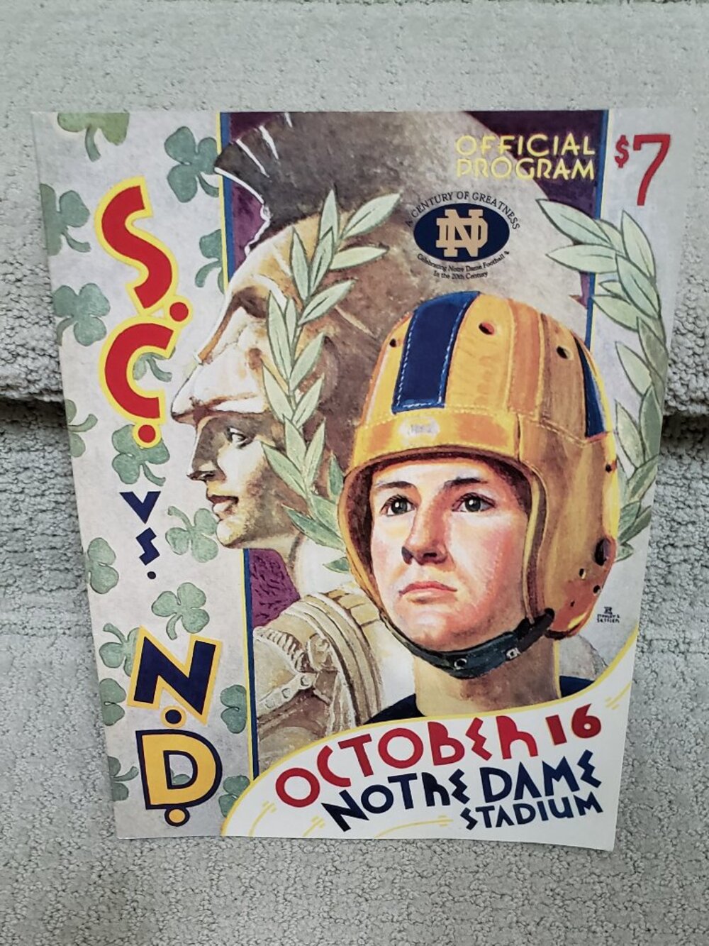 Official Program from USC/Notre Dame football game 1999